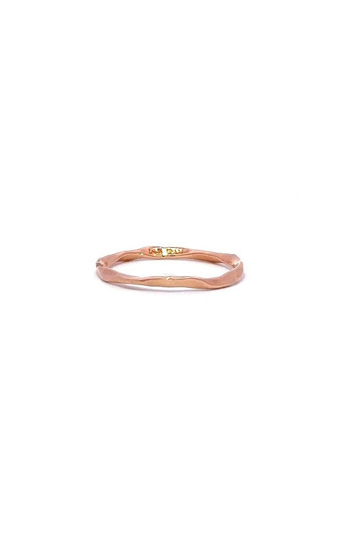 14K ROSE GOLD HAMMERED TEXTURE RING  G12763