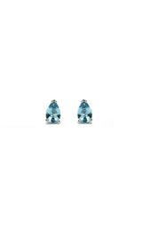 14K WHITE GOLD AQUAMARINE STUD EARRINGS G12936