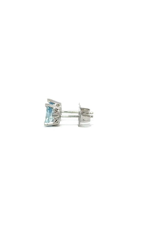 14K WHITE GOLD AQUAMARINE STUD EARRINGS G12936