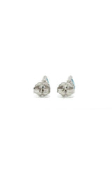 14K WHITE GOLD AQUAMARINE STUD EARRINGS G12936