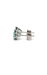 14K WHITE GOLD BLUE LAB GROWN STUD EARRINGS  G16645