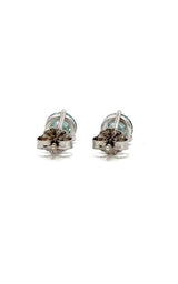 14K WHITE GOLD BLUE LAB GROWN STUD EARRINGS  G16645
