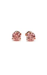 14K WHITE GOLD PINK LAB GROWN STUD EARRINGS  G16640