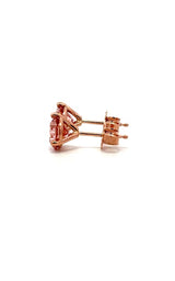 14K WHITE GOLD PINK LAB GROWN STUD EARRINGS  G16640