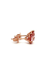 14K WHITE GOLD PINK LAB GROWN STUD EARRINGS  G16640