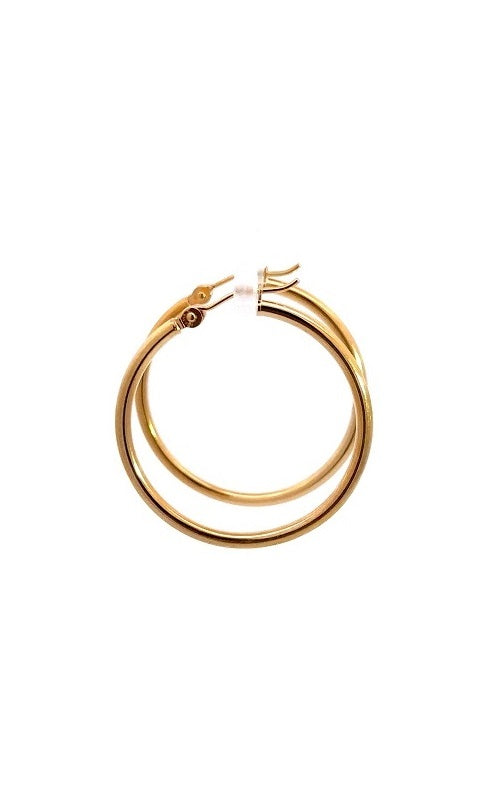 14K YELLOW GOLD 25MM HOOP EARRINGS  G15365