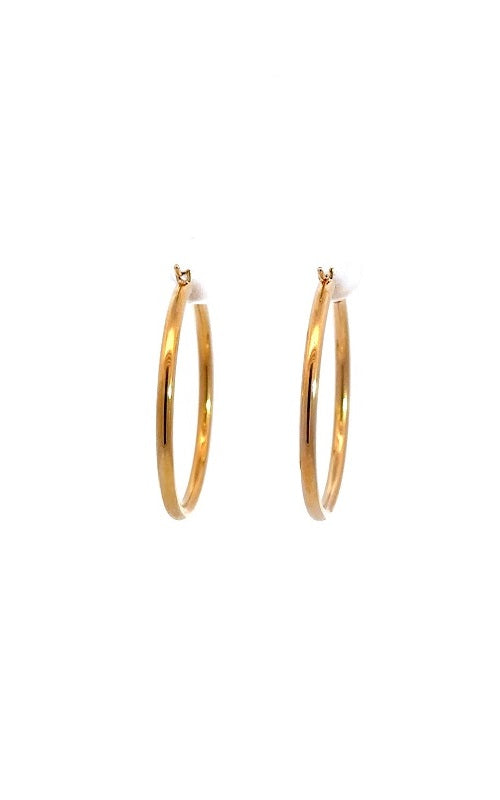 14K YELLOW GOLD 40MM HOOP EARRINGS G16122