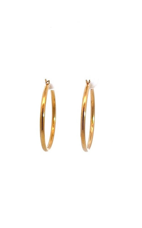 14K YELLOW GOLD 25MM HOOP EARRINGS  G15365