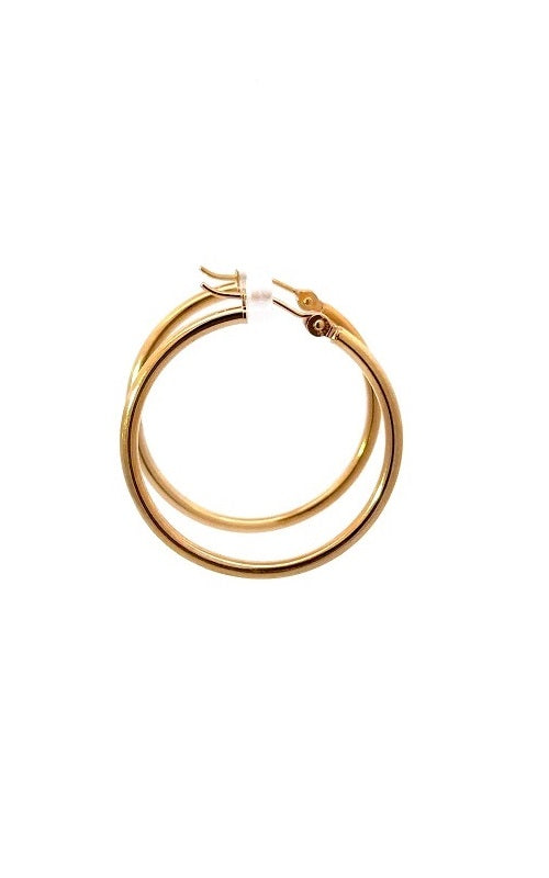 14K YELLOW GOLD 25MM HOOP EARRINGS  G15365