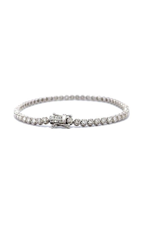 14K WHITE GOLD DIAMONDS TENNIS BRACELET G13175