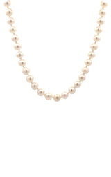 14K WHITE GOLD AKOYA PEARLS NECKLACE - 18 INCHES  G13759