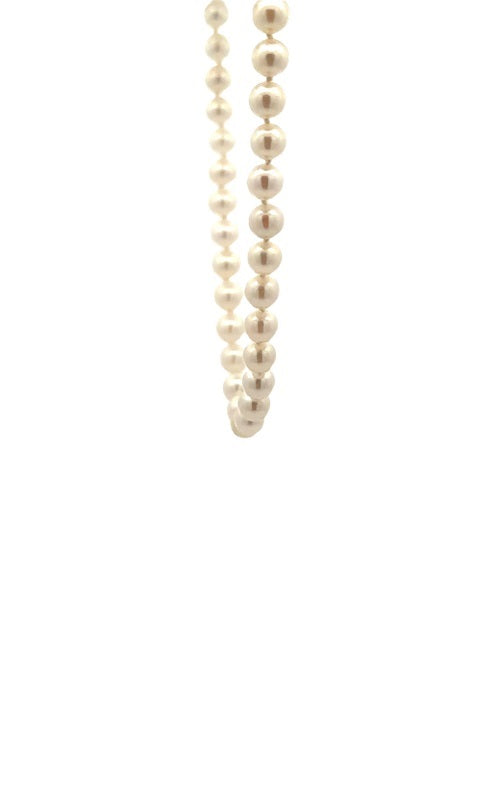 14K WHITE GOLD AKOYA PEARLS NECKLACE - 18 INCHES  G13759