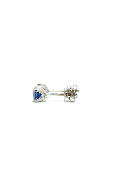 14K WHITE GOLD BLUE SAPPHIRE STUD EARRINGS  G13786