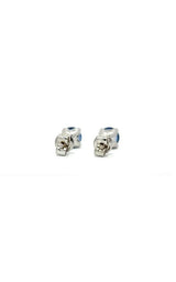 14K WHITE GOLD BLUE SAPPHIRE STUD EARRINGS  G13786