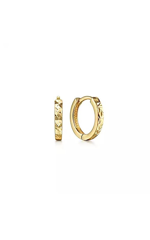 14K Yellow Gold Plain Earrings  G14122