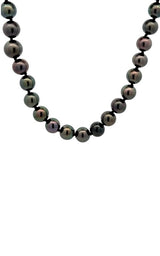 14K WHITE GOLD TAHITIAN PEARLS NECKLACE - 18 INCHES  G14358