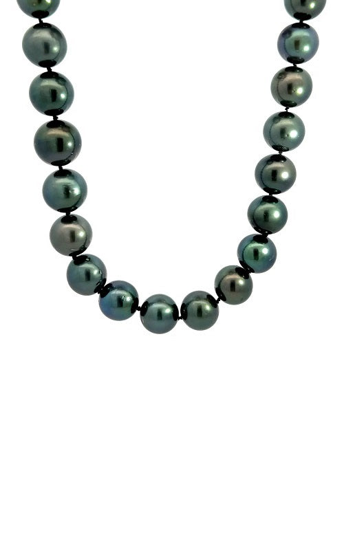 14K YELLOW GOLD TAHITIAN PEARLS NECKLACE - 18 INCHES  G14370