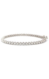 14K WHITE GOLD DIAMONDS TENNIS BRACELET  G14419