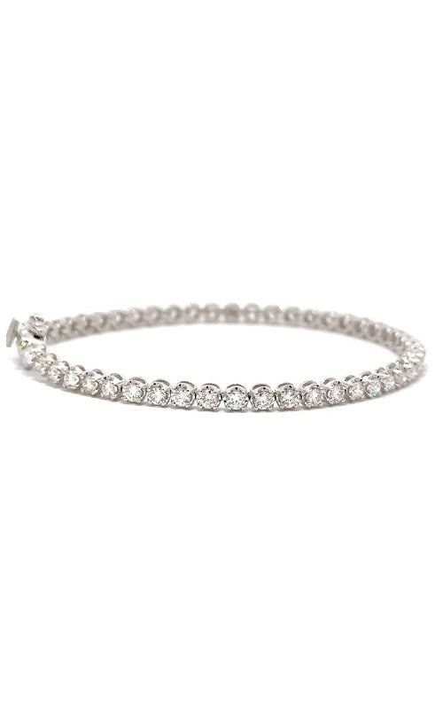 14K WHITE GOLD DIAMONDS TENNIS BRACELET  G14419