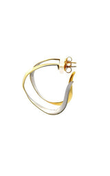 Jorge Revilla 'Venice' Sterling silver and Gold Plated Hoop Earrings  G14462