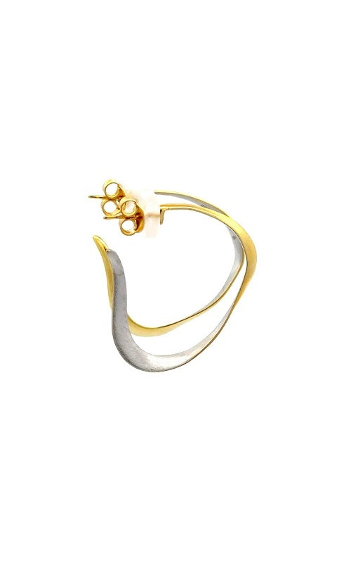 Jorge Revilla 'Venice' Sterling silver and Gold Plated Hoop Earrings  G14462