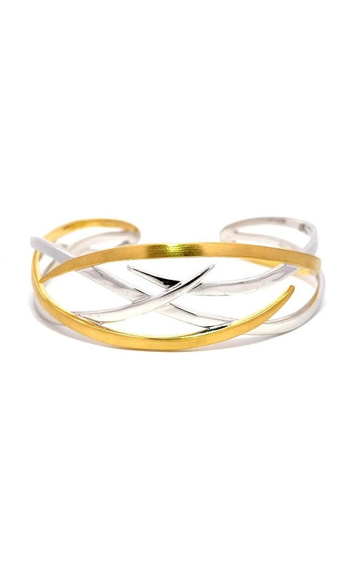 Jorge Revilla 'Roots' Sterling silver and Gold Plated Bangle  G14463