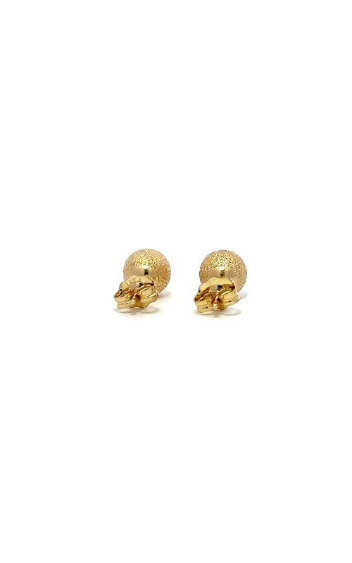 14K YELLOW GOLD 6MM STARDUST BALL STUD EARRINGS  G15309