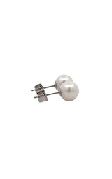 14K WHITE GOLD AKOYA PEARLS STUD EARRINGS - 6.5-7MM G14553