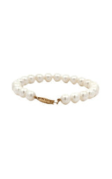 14K YELLOW GOLD PEARL BRACELET  G14554