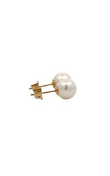 14K YELLOW GOLD AKOYA PEARLS STUD EARRINGS - 7.0-7.5MM G14556