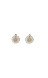 14K YELLOW GOLD AKOYA PEARLS STUD EARRINGS WITH DIAMOND ACCENTS - 6-6.5 MM  G14562
