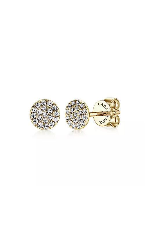 14K Yellow Gold Cluster Diamond Stud Earrings  G14568