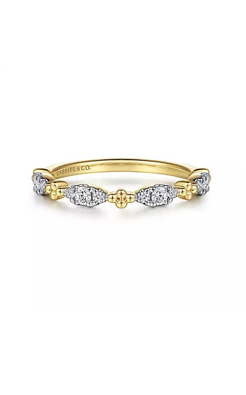14K Yellow Gold Diamond Marquise Shape Bujukan Stackable Ring  G14588