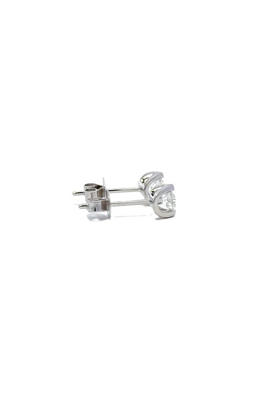 14K WHITE GOLD TENSION-SET STUD EARRINGS  G14702