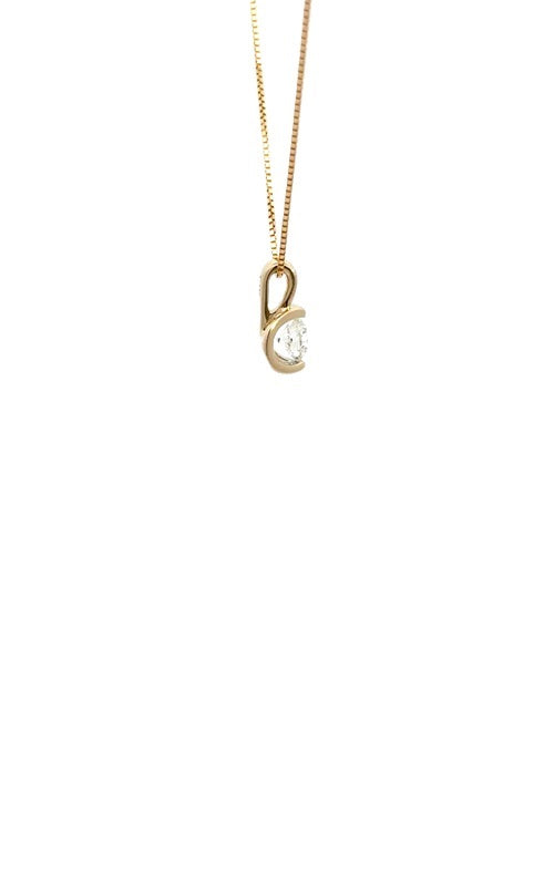 14K YELLOW GOLD SOLITAIRE DIAMOND NECKLACE  G14706