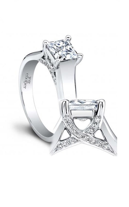 PLATINUM ENGAGEMENT RING WITH HIDDEN DIAMONDS  G1485