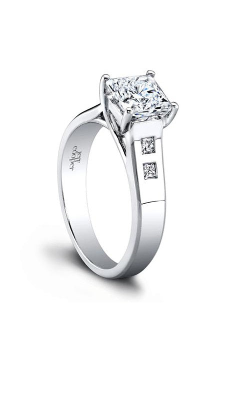 18K WHITE GOLD  ENGAGEMENT RING WITH SIDE DIAMONDS  G1487