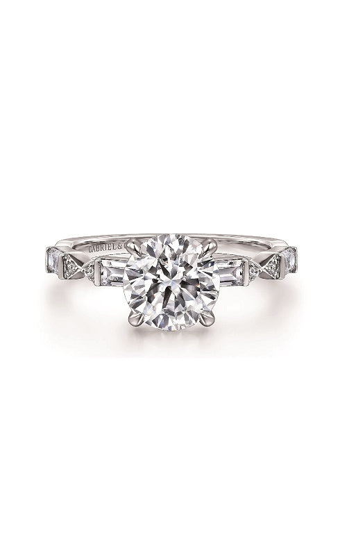 14K White Gold Round Diamond Engagement Ring G14881