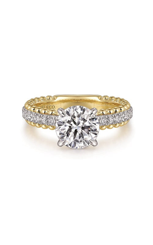 14K White-Yellow Gold Round Diamond Engagement Ring G14889