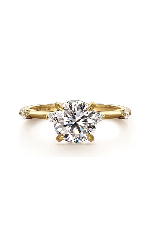 14K Yellow Gold Round Diamond Engagement Ring G14896