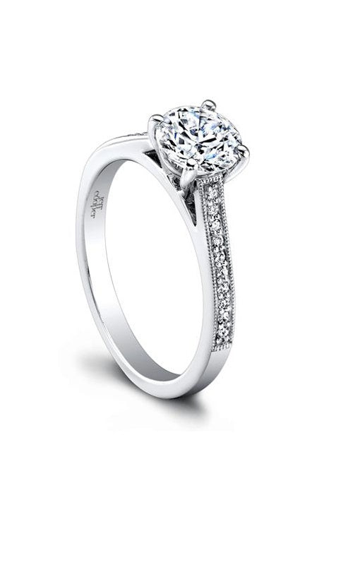 PLATINUM ENGAGEMENT RING WITH SIDE DIAMONDS  G1489