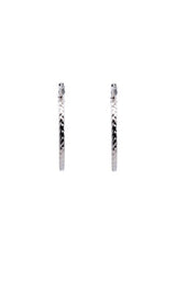  Pair of silver hoop earrings with a woven, textured design