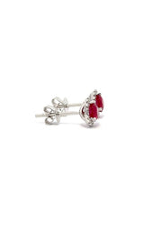 18K WHITE GOLD RUBY STUD EARRINGS  G15246