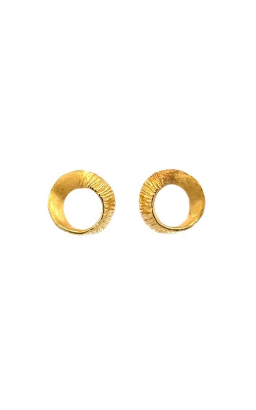 Sterling Silver Gold Plated 'Seaweed' Stud Earrings G15301