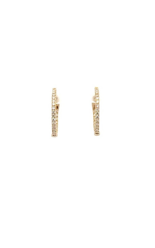 14K YELLOW GOLD DIAMOND INSIDE -OUT HOOP EARRINGS  G15319