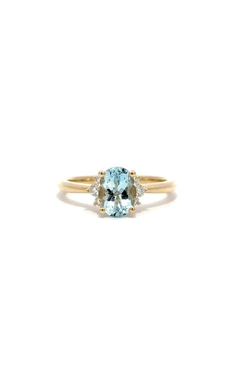 14k YELLOW GOLD AQUAMARINE RING G15340