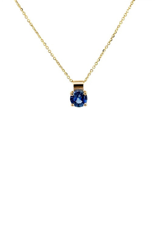 14K YELLOW GOLD SAPPHIRE PENDANT  G15348