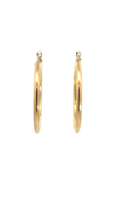 14K YELLOW GOLD 34MM HOOP EARRINGS  G15366