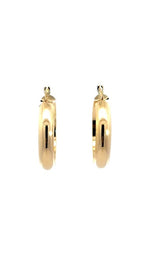 14K YELLOW GOLD 15MM THICK HOOP EARRINGS G15370