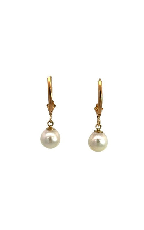 14K WHITE GOLD AKOYA PEARLS STUD EARRINGS G15731